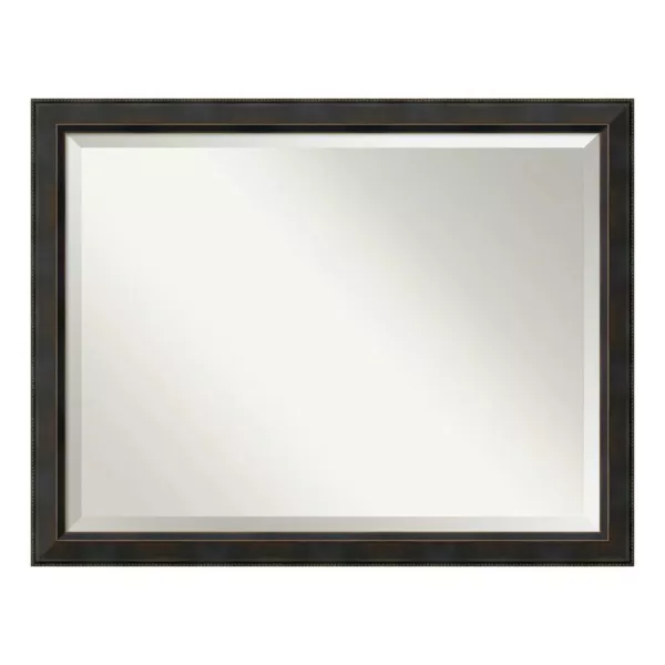 Amanti Art Signore 45 in. W x 35 in. H Framed Rectangular Beveled Edge Bathroom Vanity Mirror in Bronze