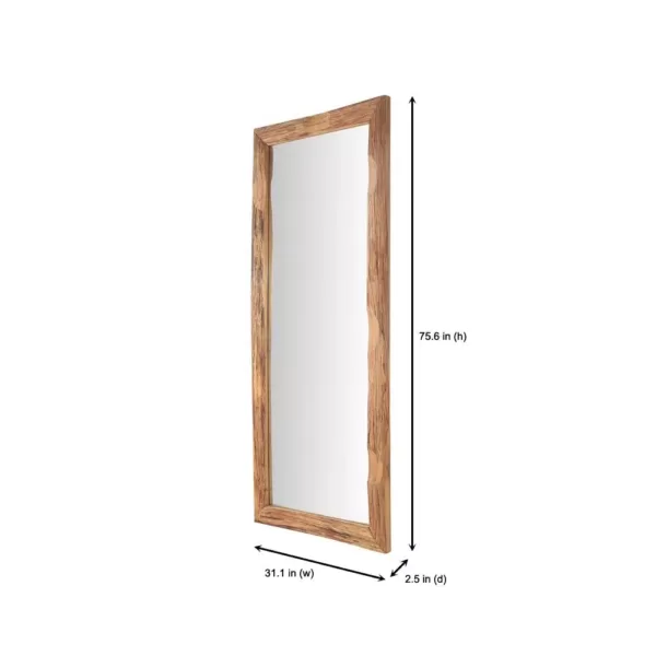 Home Decorators Collection Oversized Brown Wood Frame Classic Floor Mirror (76 in. H x 31 in. W)