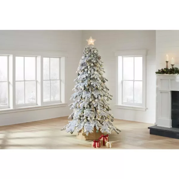 Home Decorators Collection 7.5 ft. Risch White Pine Heavy Flocked LED Pre-Lit Artificial Christmas Tree with 1000 SureBright Warm White Lights