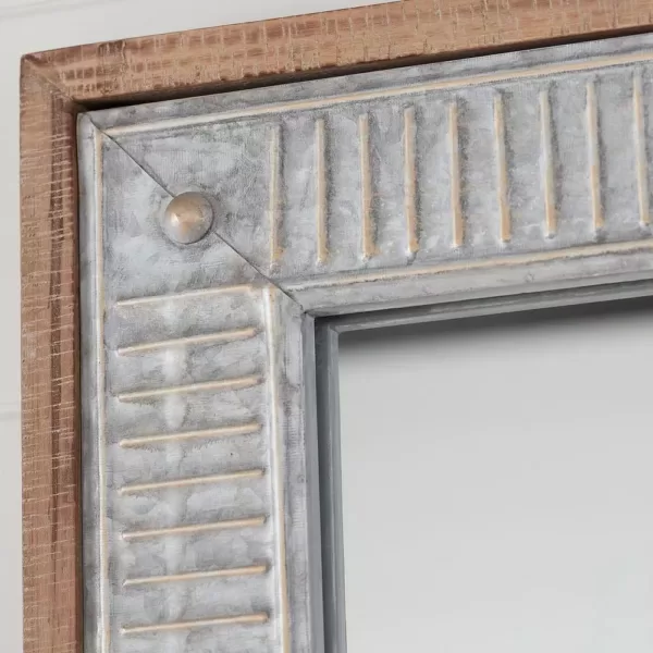 Home Decorators Collection Medium Rectangle Galvanized Antiqued Farmhouse Accent Mirror (39 in. H x 27 in. W)