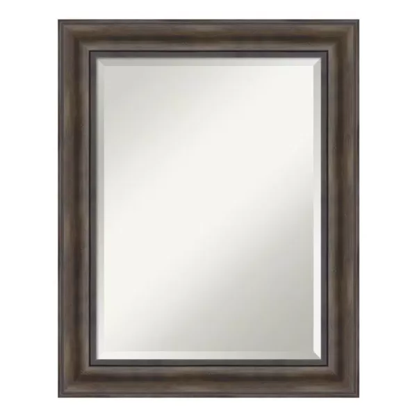 Amanti Art Rustic 23 in. W x 29 in. H Framed Rectangular Beveled Edge Bathroom Vanity Mirror in Rustic Pine